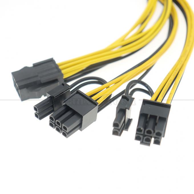 18AWG Pure Cooper Splitter 6 PIN Feminino para Duplo 8 PIN 6+2 Masculino Cable PCI Express PCIe para Cartões Gráficos GPU 4