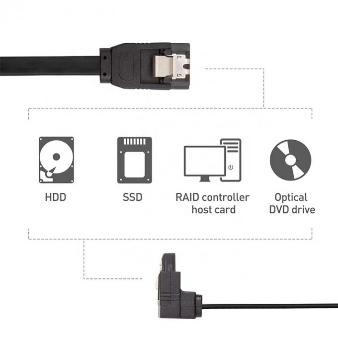 Alta velocidade 6Gbps 90 graus ângulo direito Sata conector cabo para disco rígido 1