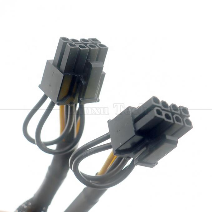 Manteiga 18AWG Pure Cooper Y Splitter 6 Pin para Dual 8 Pin 6+2 PCI Express Adaptador de Potência Extensão Cable PCIe para GPU 3