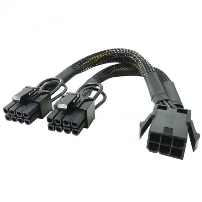 GPU 6 PIN Feminino para Dual 8 PIN Masculino 18AWG PCI Express Motherboard Adaptador de alimentação PCIe Riser 3.0 cabo de extensão 0