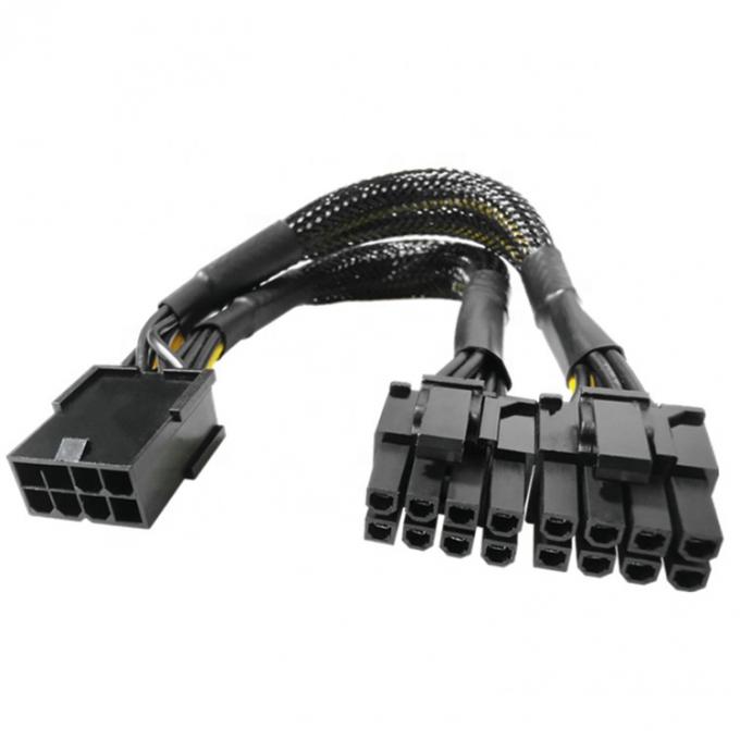 Manga tecida PCIe 8 pin Feminino para duplo 8 pin Masculino PCI Express Graphics Video Card GPU Adaptador de energia cabo 3
