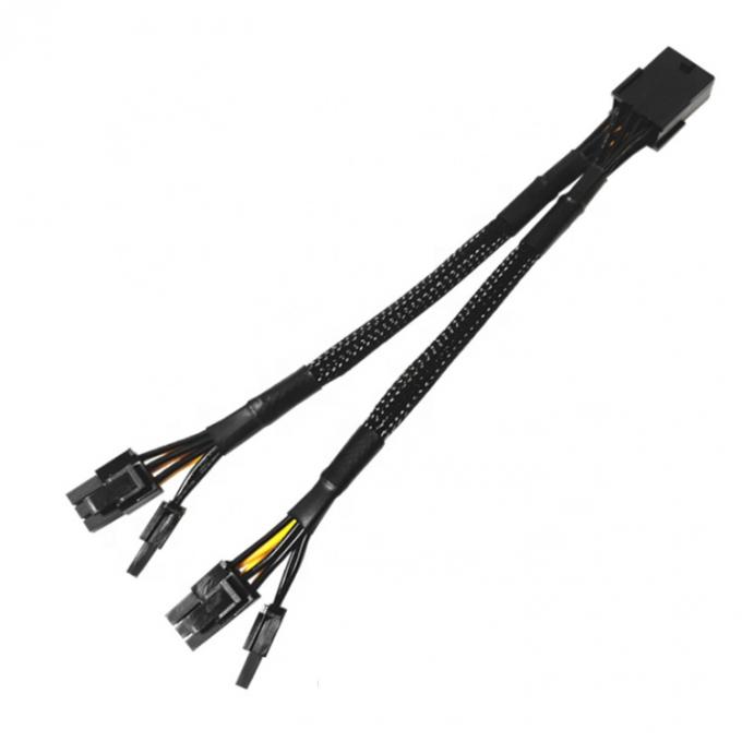Manga tecida PCIe 8 pin Feminino para duplo 8 pin Masculino PCI Express Graphics Video Card GPU Adaptador de energia cabo 4