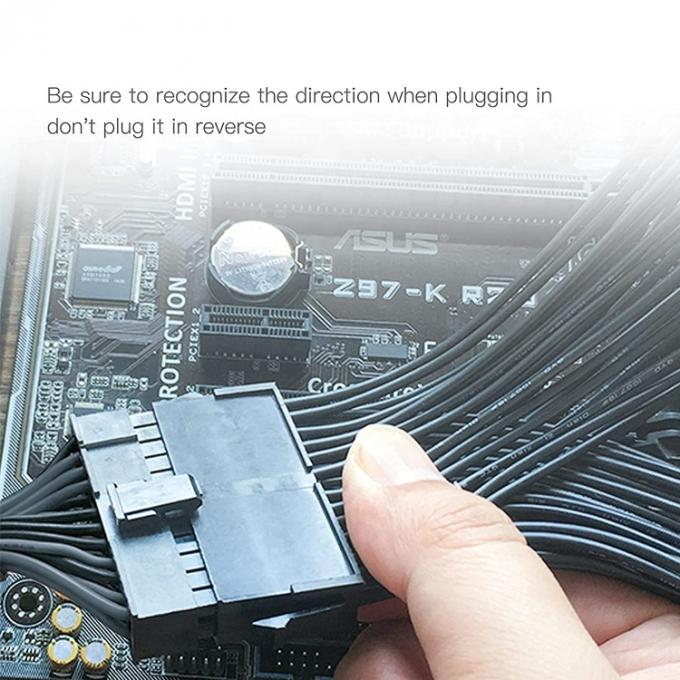 PSU 24 PIN Fêmea para Dual 20 4 24 PIN Homem ATX Mining Motherboard Extension Cable 3