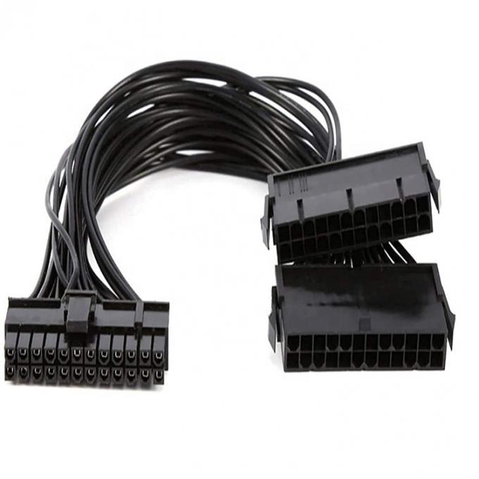 PSU 24 PIN Fêmea para Dual 20 4 24 PIN Homem ATX Mining Motherboard Extension Cable 1