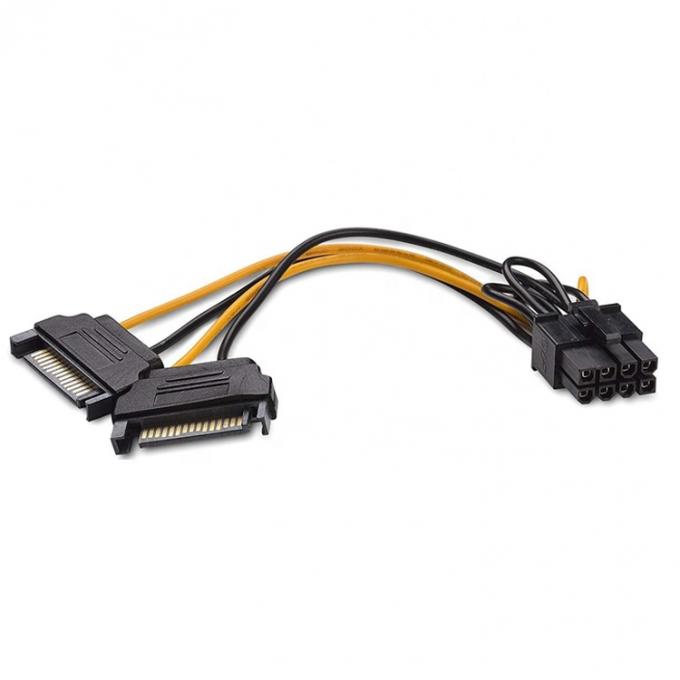 Splitter 8 Pin PCIe Express macho para duplo 15 pin Adaptador de energia Sata ATX cabo 5