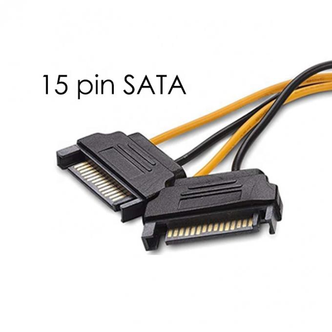 Splitter 8 Pin PCIe Express macho para duplo 15 pin Adaptador de energia Sata ATX cabo 4