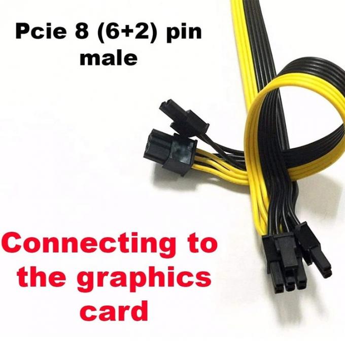 PCIe 8 Pin Macho para Dual 8 Pin Macho PCI Express Graphics Video Card GPU Splitter Power Adapter Cable 2