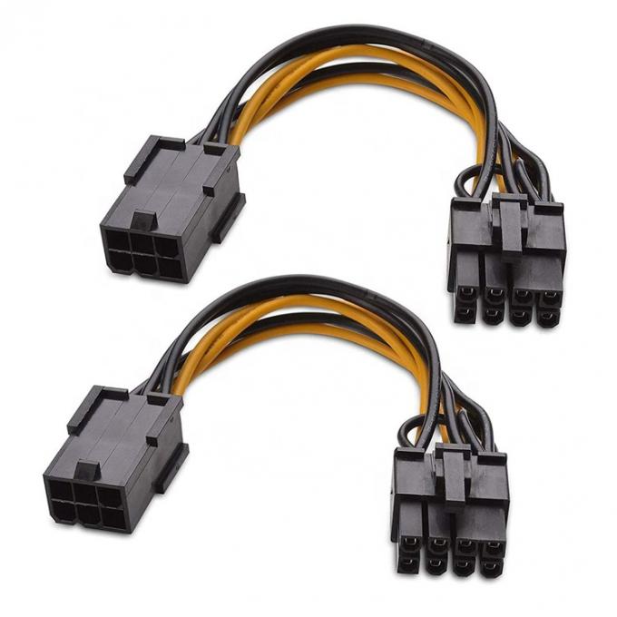 6 pin masculino para 8 pin masculino GPU ATX Cartão gráfico de vídeo PCIe Express Adaptador de fonte de alimentação cabo de extensão para computador 3