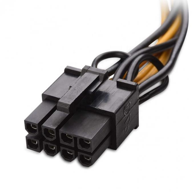 6 pin masculino para 8 pin masculino GPU ATX Cartão gráfico de vídeo PCIe Express Adaptador de fonte de alimentação cabo de extensão para computador 2
