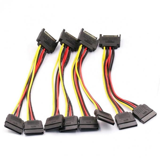 Homem para Mulher Data Sata 15 Pin Power Y Splitter Cable para Computador HDD SSD PC Case 5