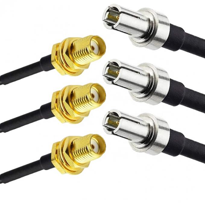 Cable coaxial de conector feminino de antena adaptador de RF personalizado TS9 para SMA 0