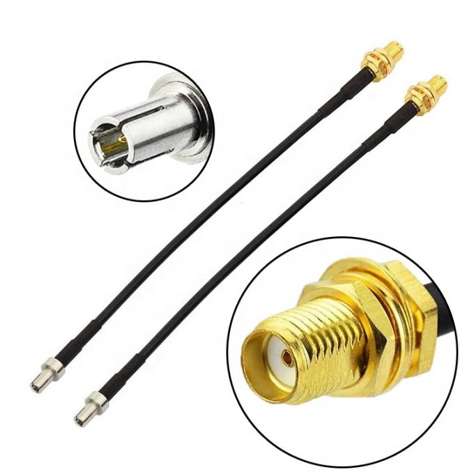 Cable coaxial de conector feminino de antena adaptador de RF personalizado TS9 para SMA 7
