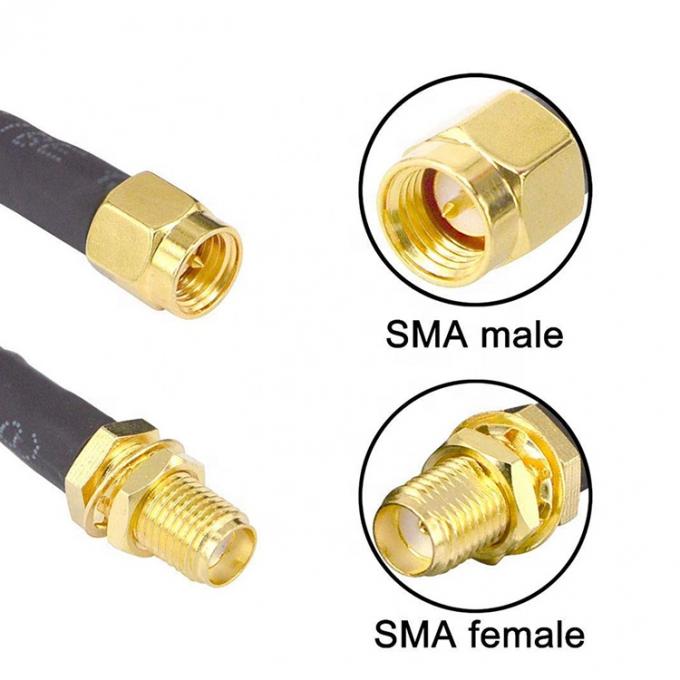 Homem para mulher RG174 RG178 RG316 RG58 Montagem de cabo coaxial de antena RF 1