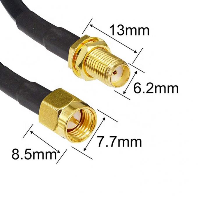 Homem para mulher RG174 RG178 RG316 RG58 Montagem de cabo coaxial de antena RF 2