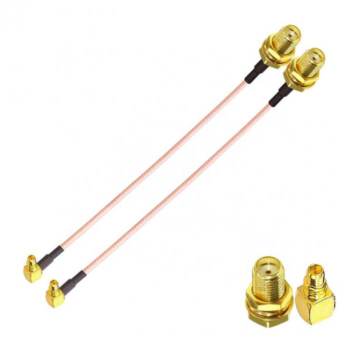 RG316 90 graus ângulo direito MMCX macho para SMA Fêmea Antenna Pigtail RF cabo coaxial 0