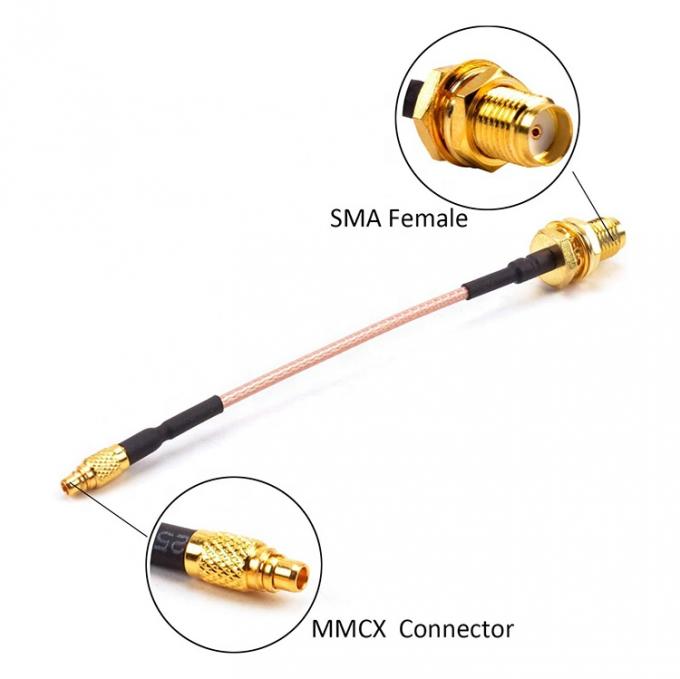RG316 Pigtail SMA Fêmea para MMCX Direito Macho Cabo de Extensão de Antenna RF Coaxial 1