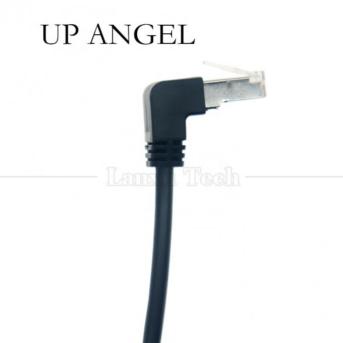 Ângulo de 90 graus RJ45 macho para RJ45 fêmea Socket Cat5e Ethernet Lan Cable 1