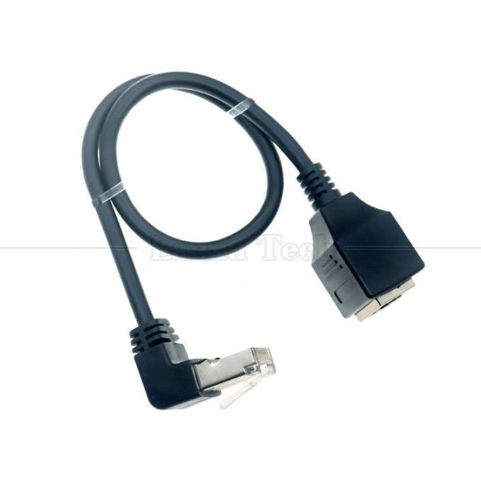 Ângulo de 90 graus RJ45 macho para RJ45 fêmea Socket Cat5e Ethernet Lan Cable 3