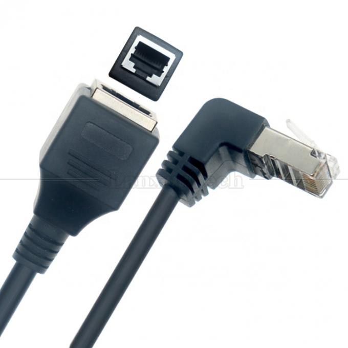 Ângulo de 90 graus RJ45 macho para RJ45 fêmea Socket Cat5e Ethernet Lan Cable 4