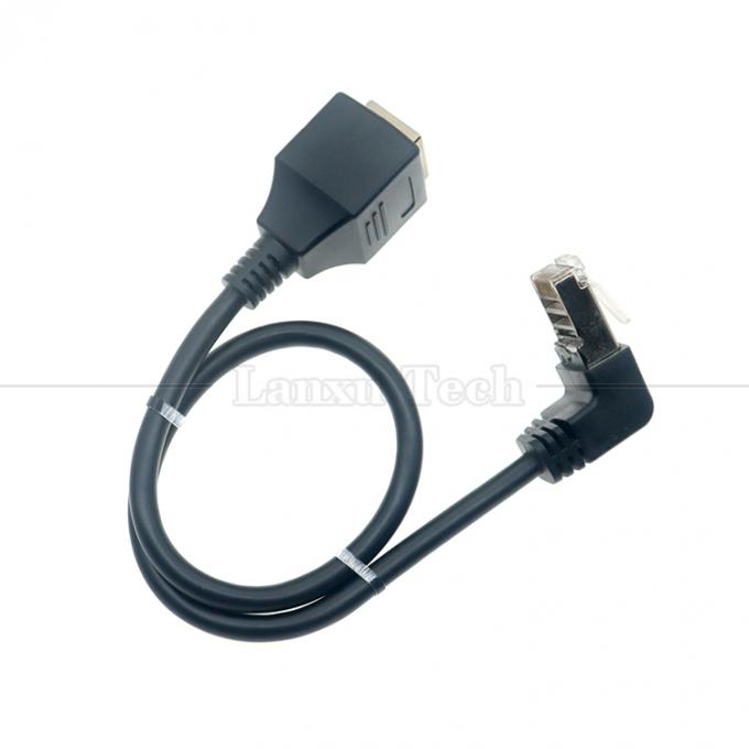 Cat5e para cima para baixo ângulo direito esquerdo RJ45 macho para RJ45 macho Socket Panel Mount Ethernet Cable 0
