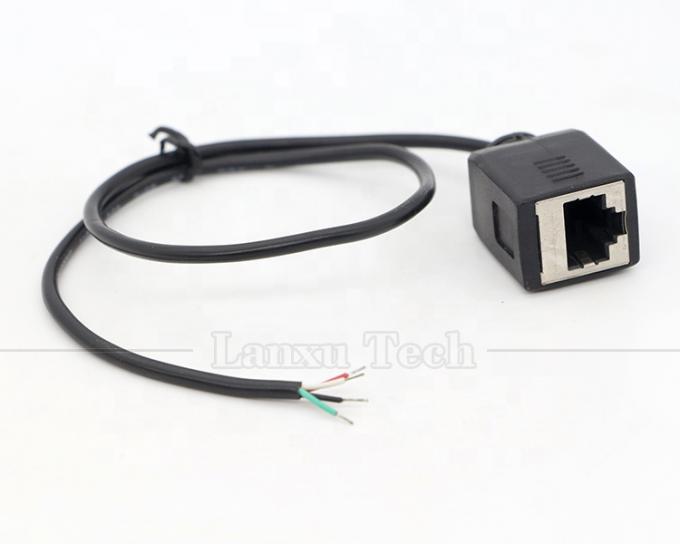 Fêmea RJ45 soquete para abrir solda de lata 4 fios cabo de cola de porco 4