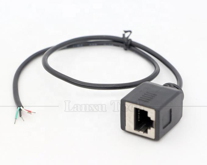 Fêmea RJ45 soquete para abrir solda de lata 4 fios cabo de cola de porco 5