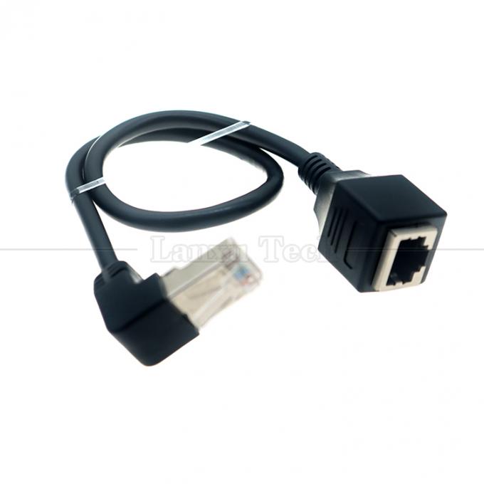 OEM STP UTP 90 graus ângulo direito RJ45 8P8C macho para RJ45 macho Socket Cat5e Ethernet 1