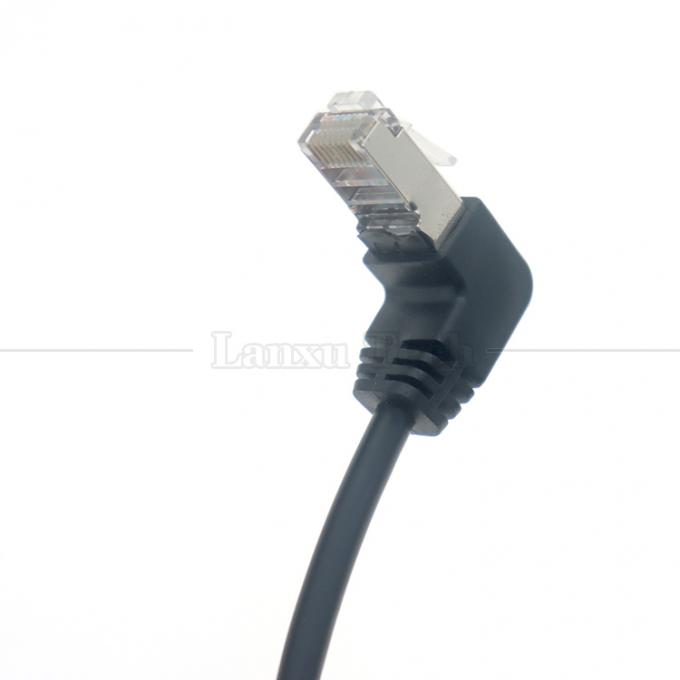 OEM STP UTP 90 graus ângulo direito RJ45 8P8C macho para RJ45 macho Socket Cat5e Ethernet 3