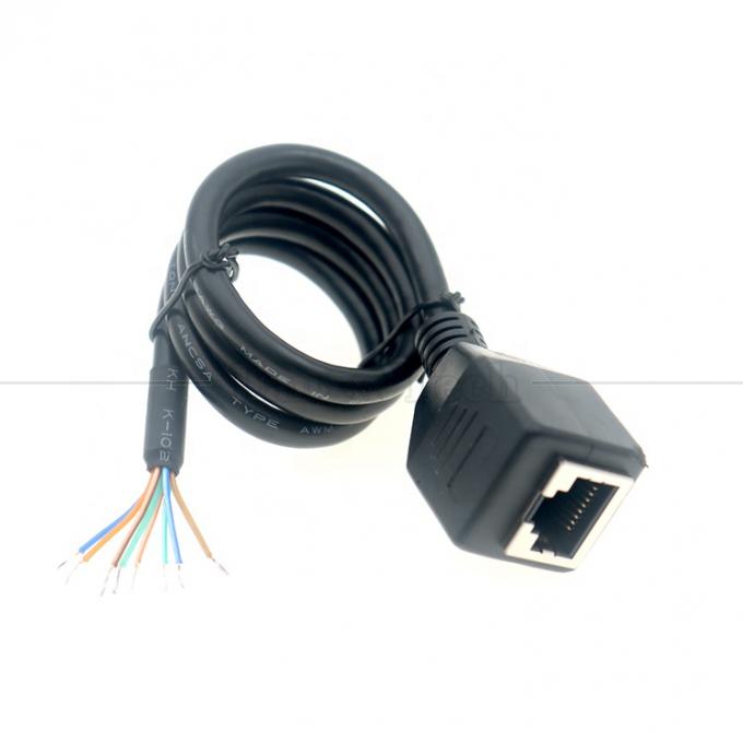 Fêmea RJ45 Jack Socket para abrir Soldagem de lata 8 fios de ponta nua Pigtail Ethernet Network Patch Lan Cable 0