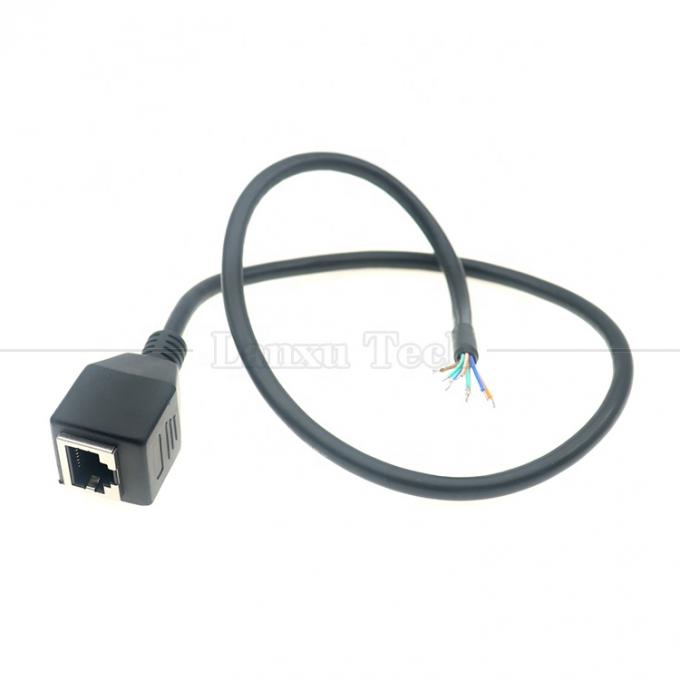 Fêmea RJ45 Jack Socket para abrir Soldagem de lata 8 fios de ponta nua Pigtail Ethernet Network Patch Lan Cable 3