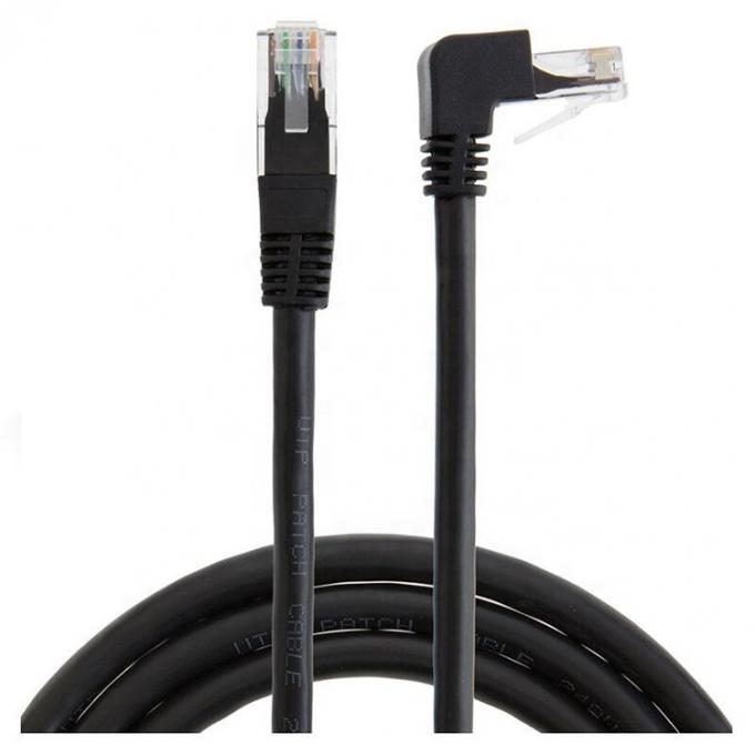 UTP STP 90 graus ângulo direito-esquerdo Cat5 Cat5e Cat6 Cat7 RJ45 cabo de extensão Ethernet LAN 0