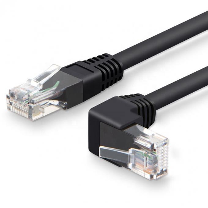 UTP STP 90 graus ângulo direito-esquerdo Cat5 Cat5e Cat6 Cat7 RJ45 cabo de extensão Ethernet LAN 2
