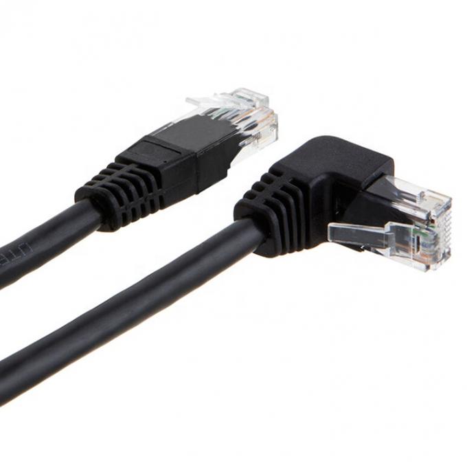 UTP STP 90 graus ângulo direito-esquerdo Cat5 Cat5e Cat6 Cat7 RJ45 cabo de extensão Ethernet LAN 4