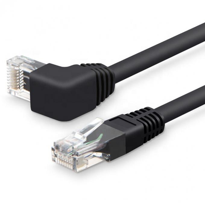 UTP STP 90 graus ângulo direito-esquerdo Cat5 Cat5e Cat6 Cat7 RJ45 cabo de extensão Ethernet LAN 3