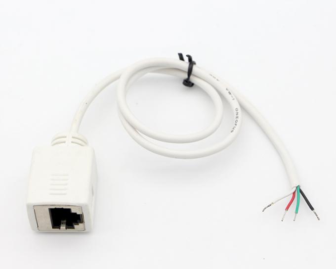 Personalização Branca Fêmea RJ45 Socket To Open Soldadura em lata 4 fios Cabo de cola de porco 3