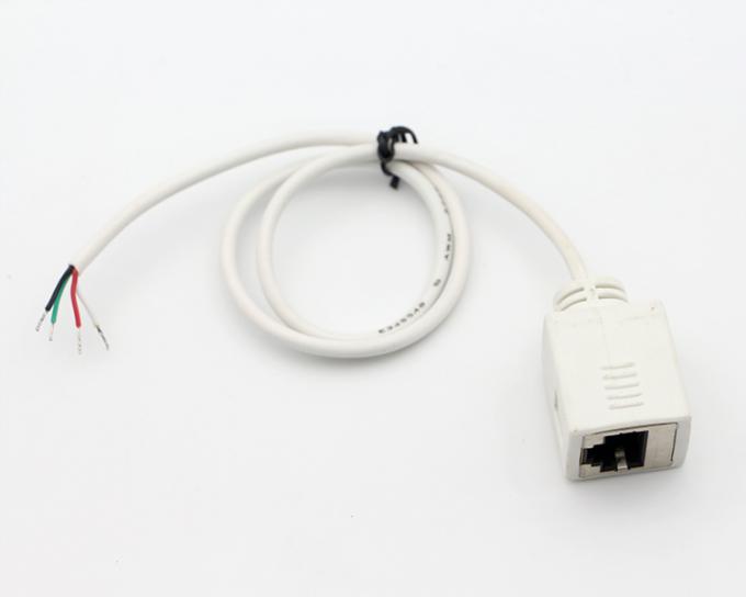 Personalização Branca Fêmea RJ45 Socket To Open Soldadura em lata 4 fios Cabo de cola de porco 4