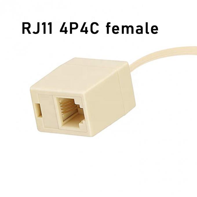 Ethernet RJ45 8P8C Homem para Telefone RJ11 4P4C Fêmea Socket ADSL Conector Converter Adaptador de cabo de extensão 2