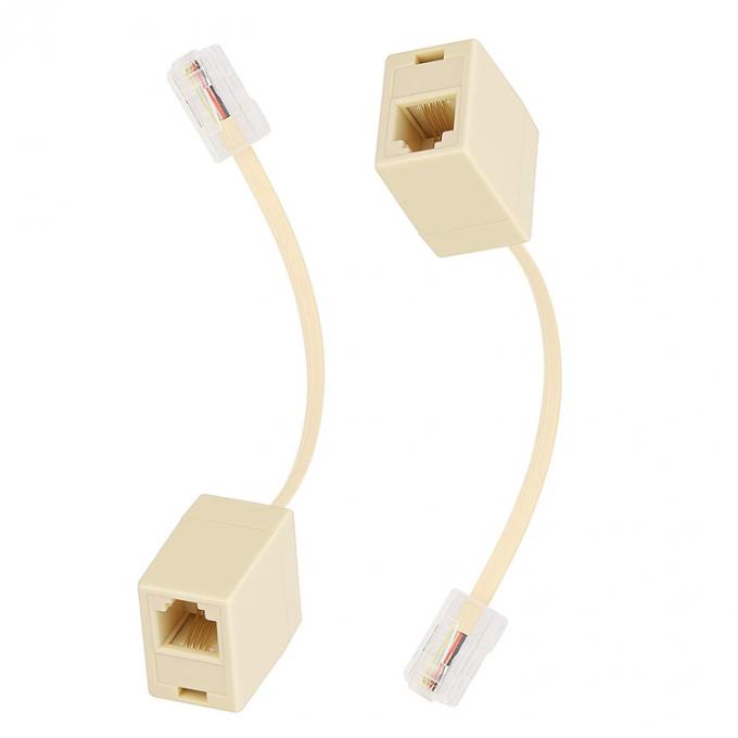 Ethernet RJ45 8P8C Homem para Telefone RJ11 4P4C Fêmea Socket ADSL Conector Converter Adaptador de cabo de extensão 1