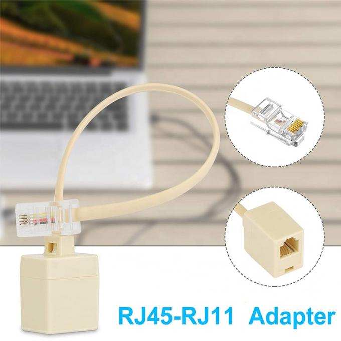 Ethernet RJ45 8P8C Homem para Telefone RJ11 4P4C Fêmea Socket ADSL Conector Converter Adaptador de cabo de extensão 6