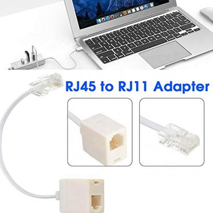 Ethernet RJ45 8P8C Homem para Telefone RJ11 4P4C Fêmea Socket ADSL Conector Converter Adaptador de cabo de extensão 5