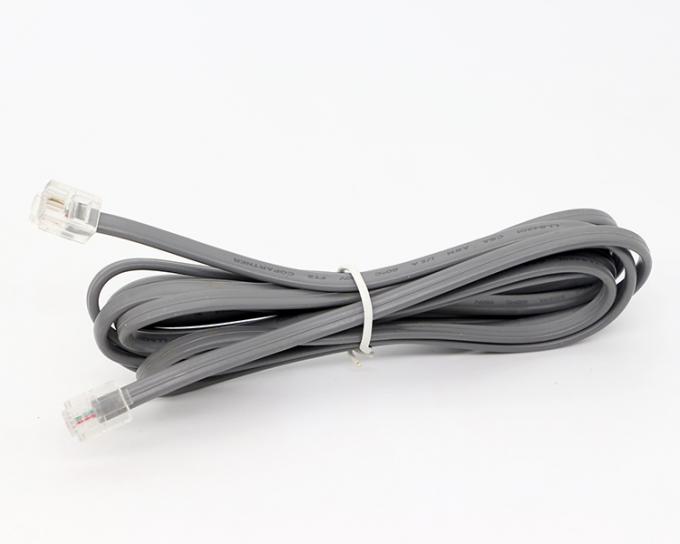1M Shield Intercom Cat3 RJ11 6P2C Telefone Adsl Cable 4