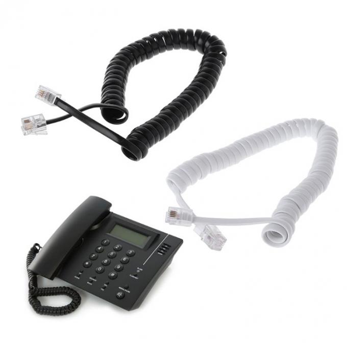 RJ9 4P4C RJ11 preto branco espiral plano Cat3 ADSL cabo telefónico 6