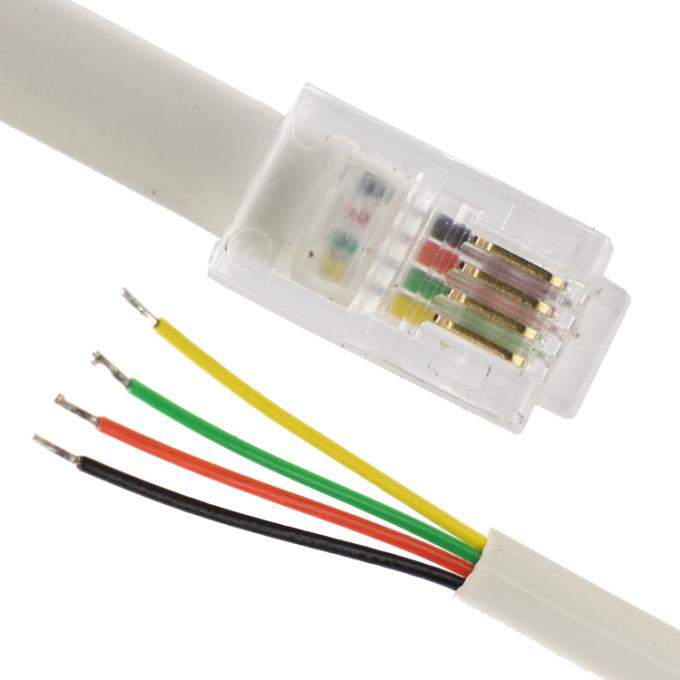 Personalizado 1m 2m 3m RJ9 RJ11 macho 4p4c para fio de lata despojado cabo de fim aberto 0