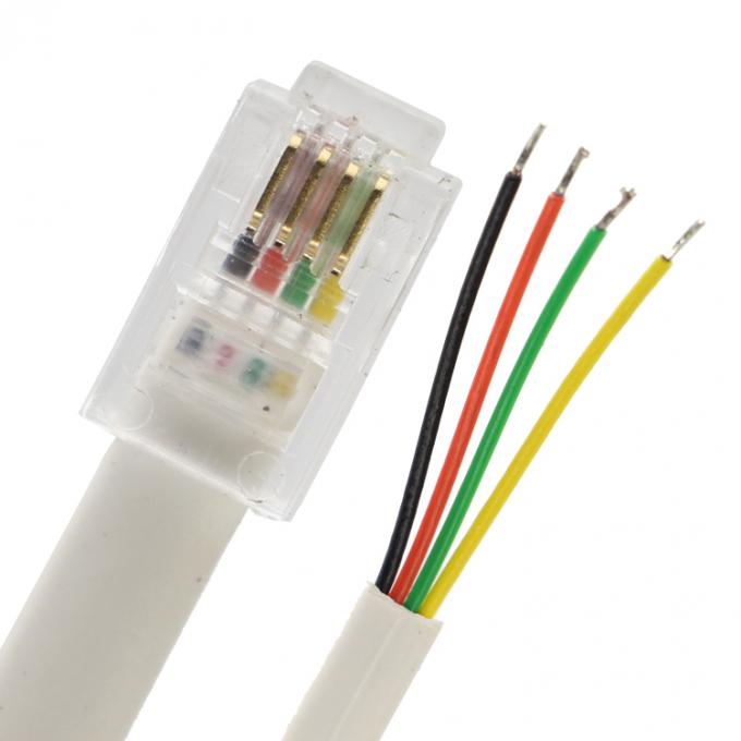 Personalizado 1m 2m 3m RJ9 RJ11 macho 4p4c para fio de lata despojado cabo de fim aberto 1