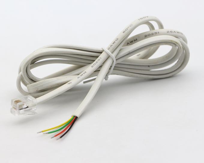 Personalizado 1m 2m 3m RJ9 RJ11 macho 4p4c para fio de lata despojado cabo de fim aberto 3