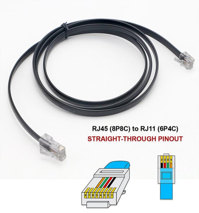 Modem telefônico RJ45 8P8C para DSL RJ11 6P4C 3
