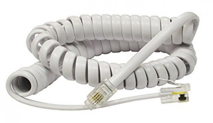 1m 2m 3m RJ9 4P4C RJ11 preto branco espiral plano Cat3 ADSL cabo telefónico 0