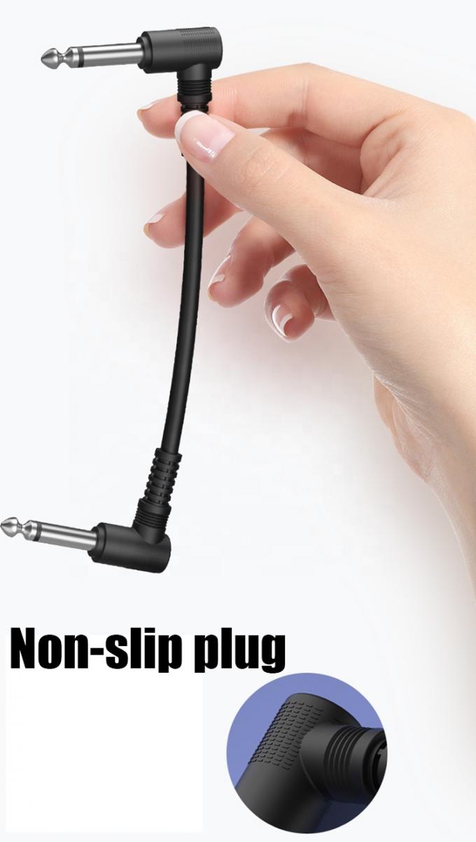 15 cm de ângulo de 90 graus 1/4 TS Jack Instrumentos Elétricos Guitarra Patch Cable 1