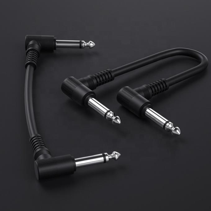 15 cm de ângulo de 90 graus 1/4 TS Jack Instrumentos Elétricos Guitarra Patch Cable 2
