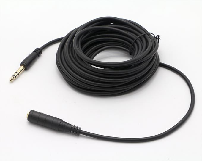 3M Placado em ouro 6.35mm Jack 1/4 polegada TRS macho a 1/4 polegada TS Jack Female Audio Jack Stereo Cable 2